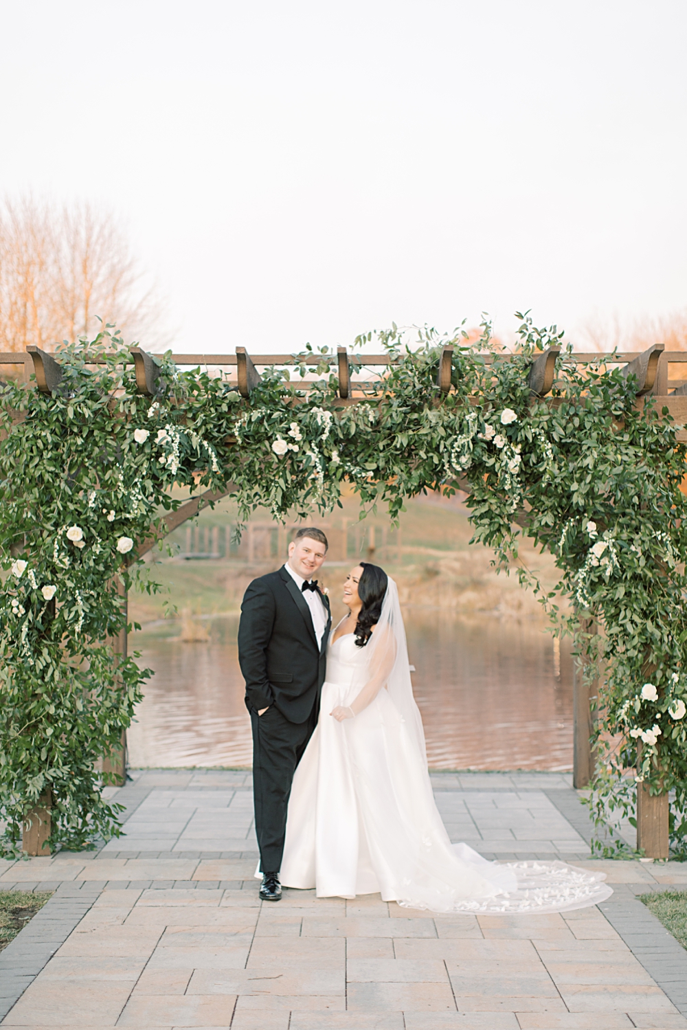 greenery wedding ceremony arch | from peonies to paint chips | sarah canning photography